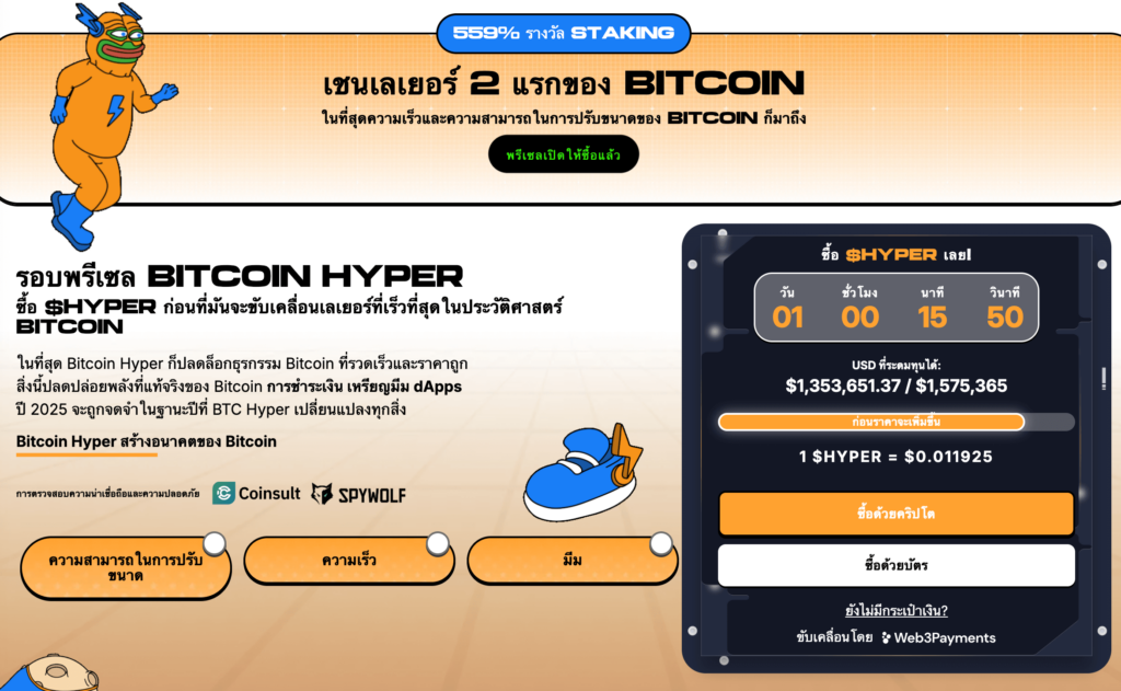 Bitcoin Hyper คำตอบของคำถามที่ว่า เหรียญอะไรน่าลงทุน