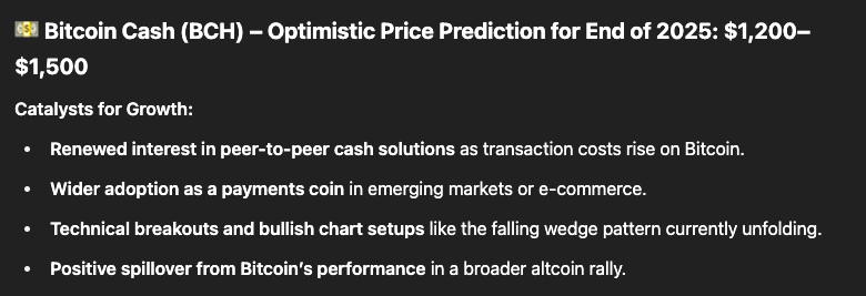 Bitcoin Cash (BCH) ลุ้นวิ่งแรงแตะ $1,500 สิ้นปี