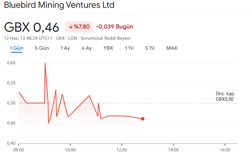Bluebird Mining Ventures işlem grafiği