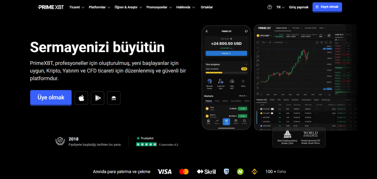 primexbt vadeli kripto borsası