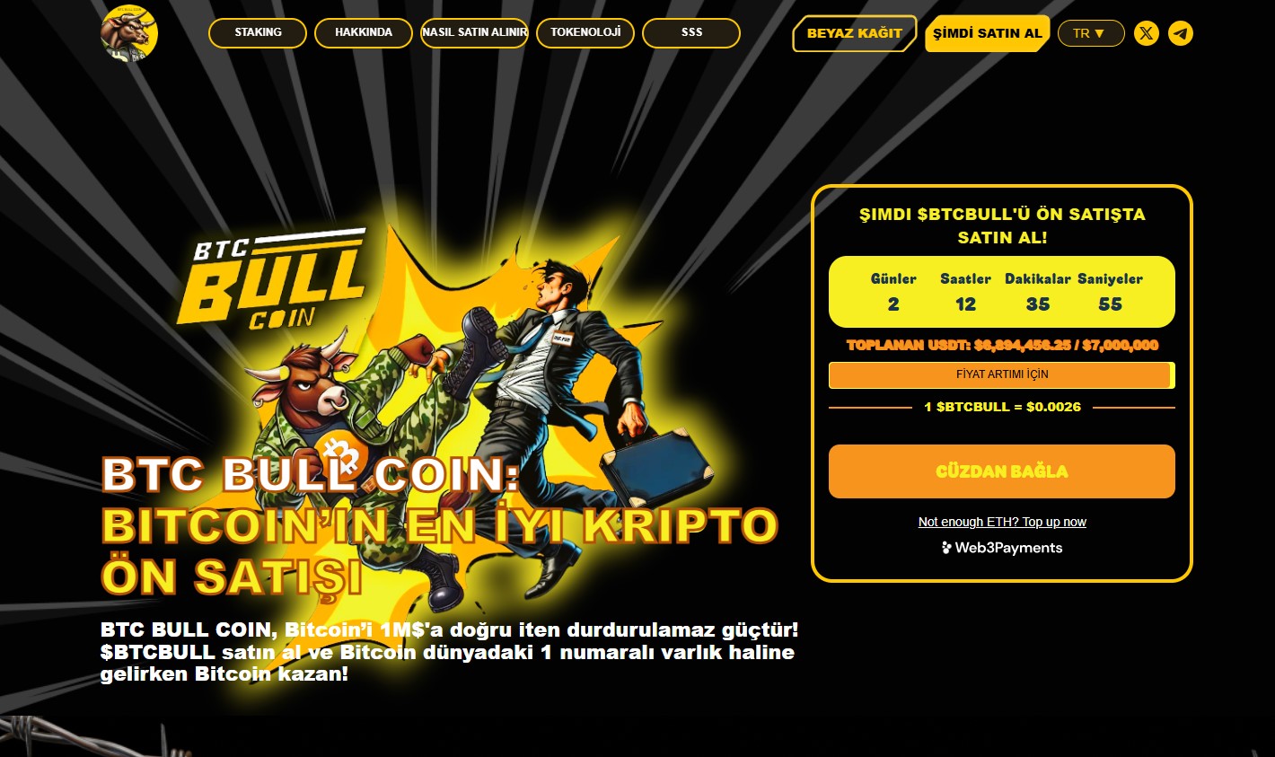 En Çok Artış Beklenen Coinler Arasında Bitcoin Markasını Meme Gücüyle Buluşturan Proje BTC Bull Token İncelemesi
