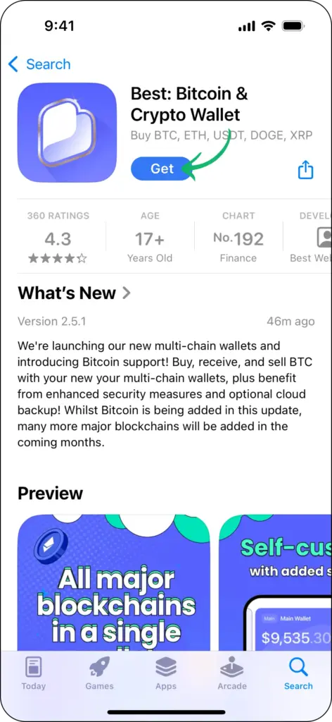 App Store'dan Best Wallet İndirme