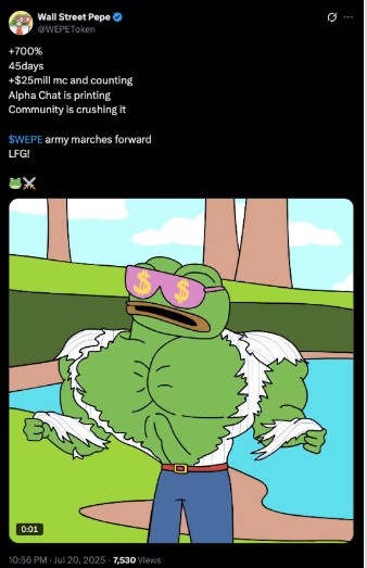 wall street pepe x gönderisi