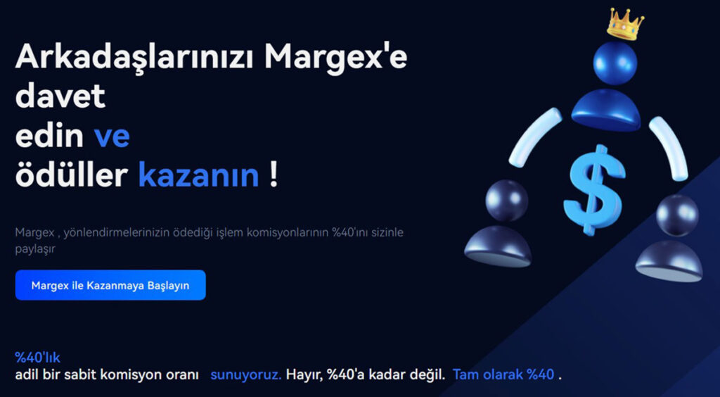 Margex, kayıt olunca para veren borsalar arasından büyük bir platform