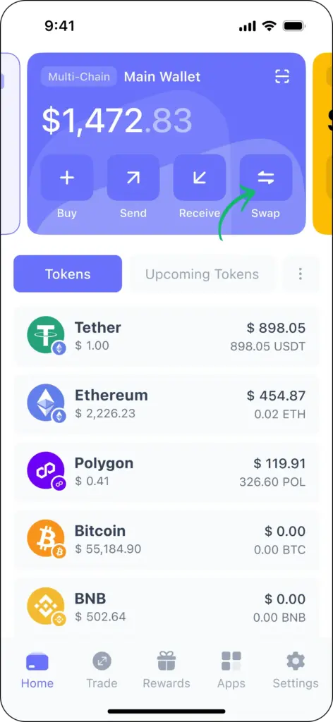 Best Wallet'te nasıl swap (takas) yapılır?