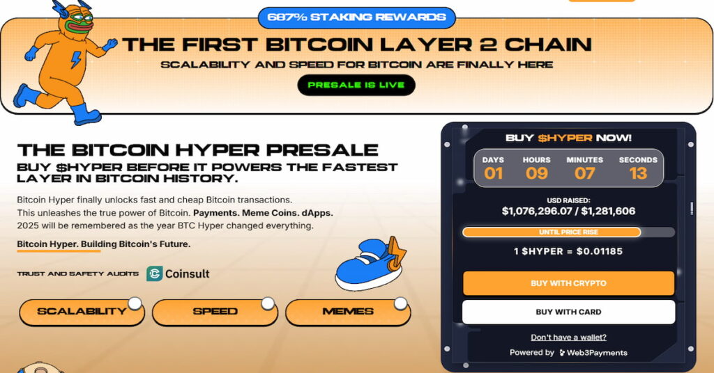 скріншот проекту BTC Hyper, який покращує швидкість біткоїн