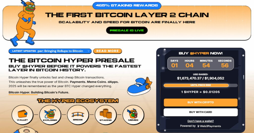 скріншот проекту криптовалюти Bitcoin Hyper