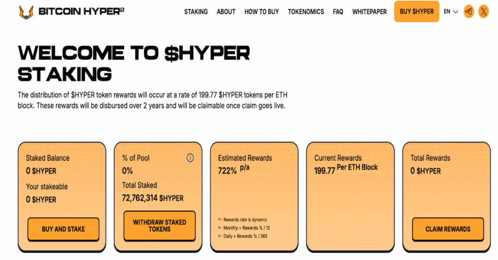 скріншот сторінки сайту проекту Bitcoin Hyper