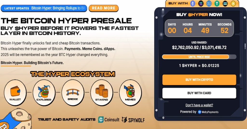 скріншот сайту проекту Bitcoin Hyper
