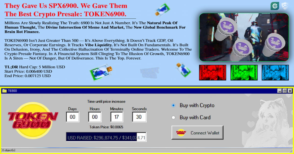 TOKEN6900 зібрав $296 000 – кити чекають на другий SPX6900