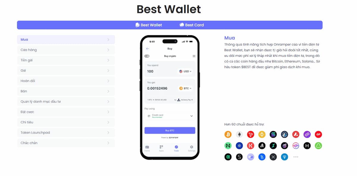 Mua BNB qua Best Wallet