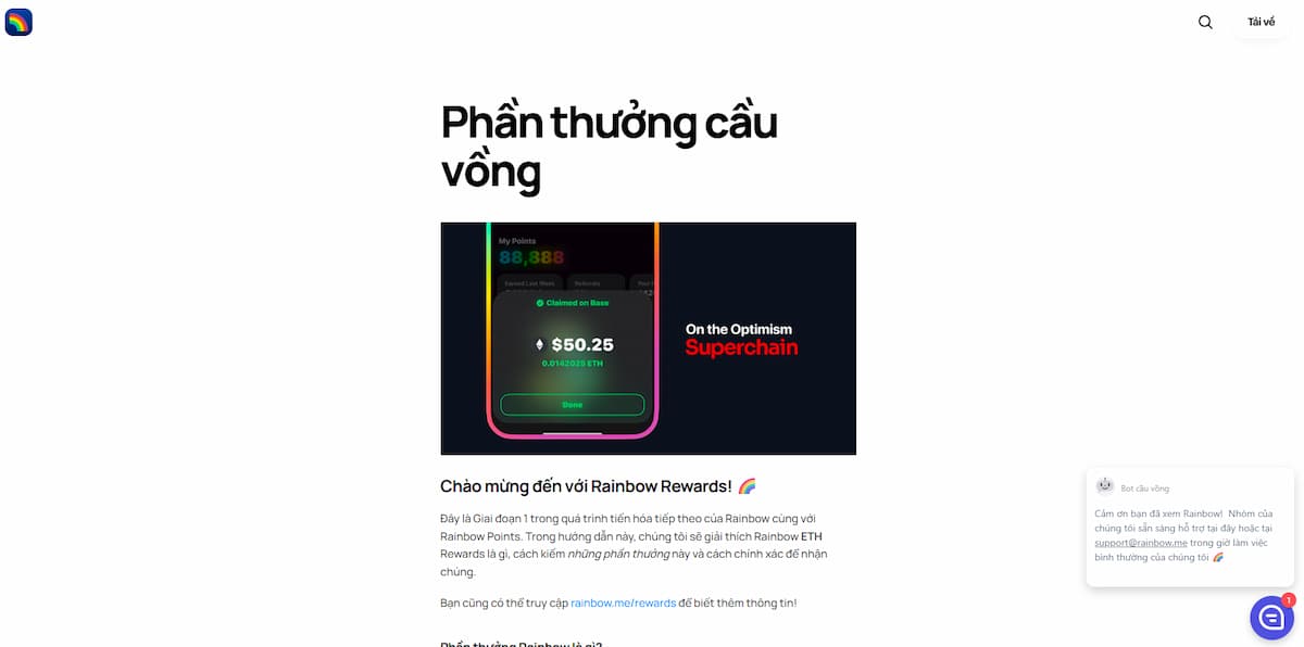 Rainbow – Airdrop ví tự quản lý