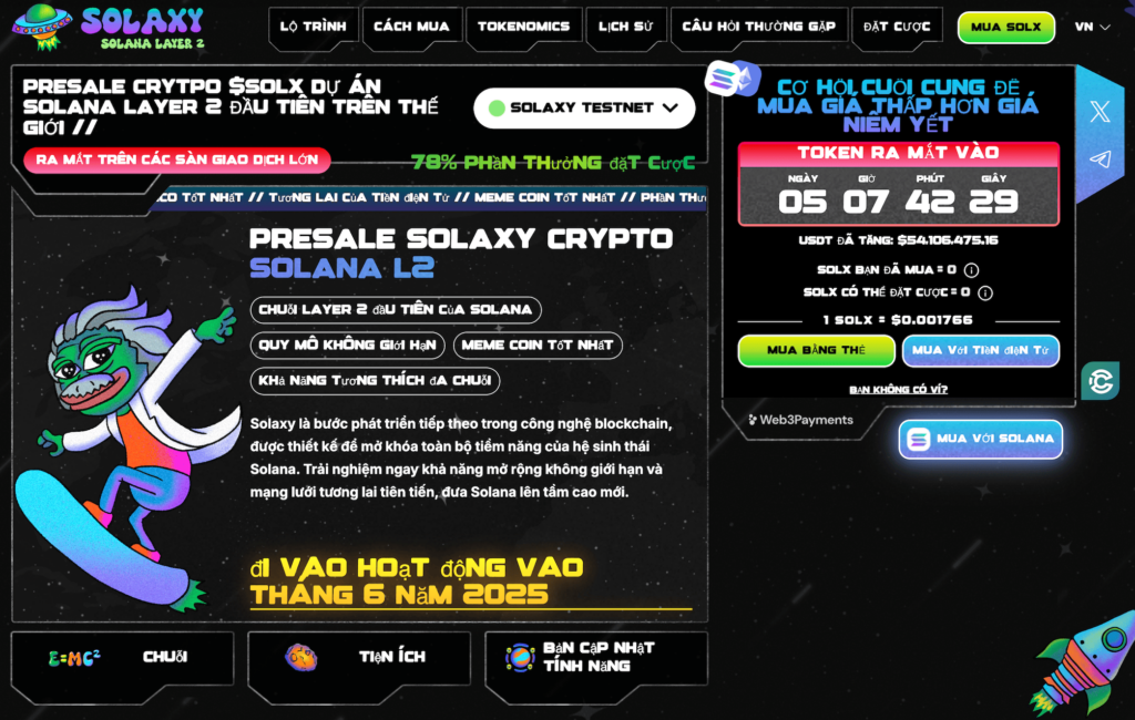 Chương trình presale Solaxy 18.6.25