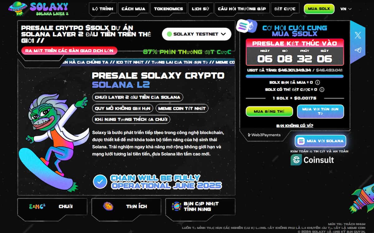 Solaxy ($SOLX) – Giải pháp Layer-2 cho Solana
