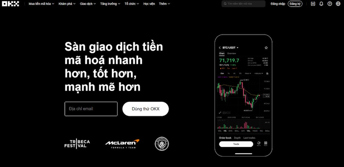 Trao đổi tiền điện tử tại OKX