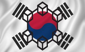 знаме на Корея с блокчейн