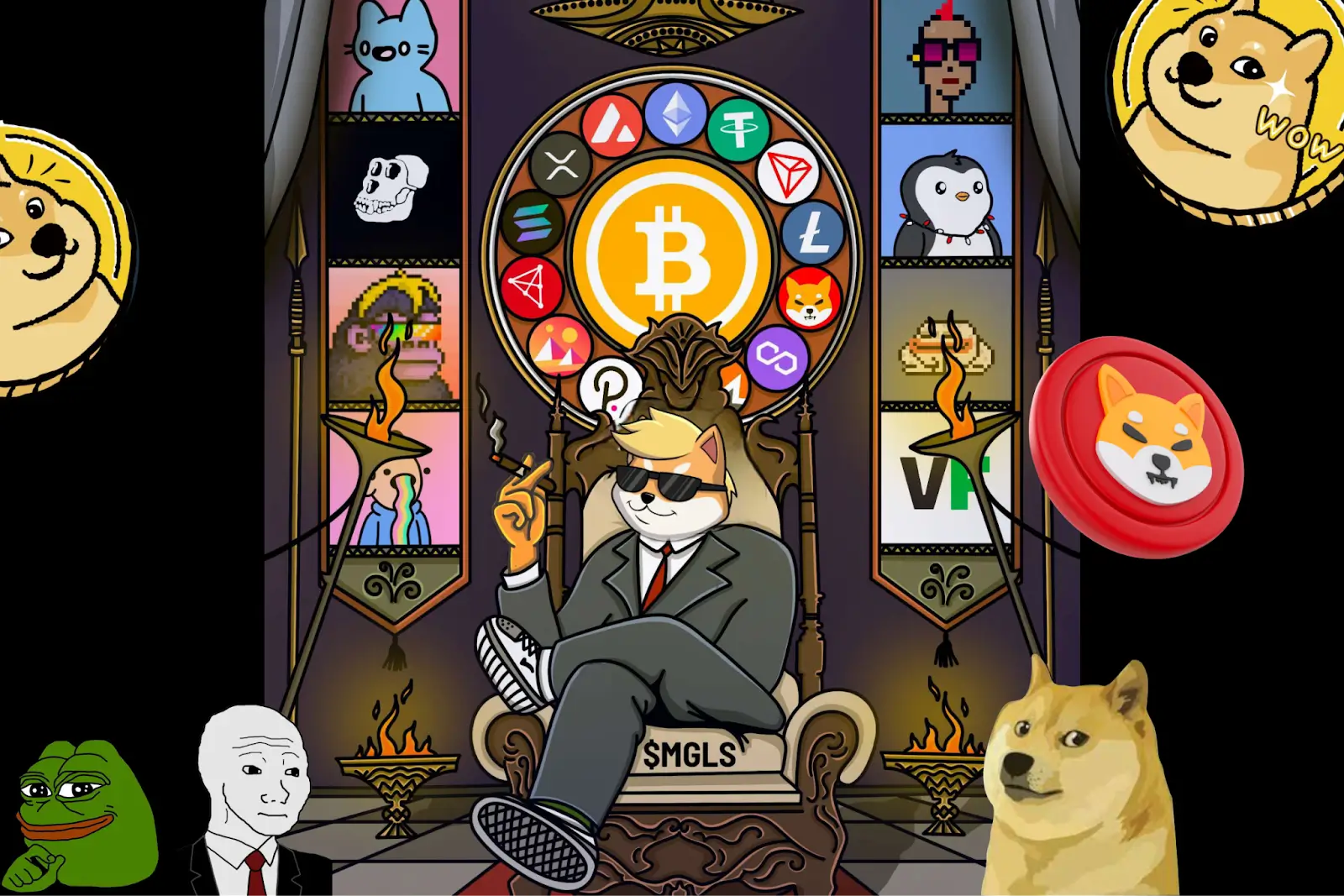 Meme Moguls (MGLS) срещу Shiba Inu (SHIB) срещу Bitcoin (BTC): Сравнение на нови и стари звезди в света на криптовалутите